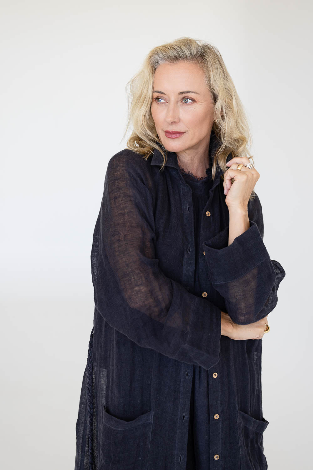 Desert Linen Duster - Midnight