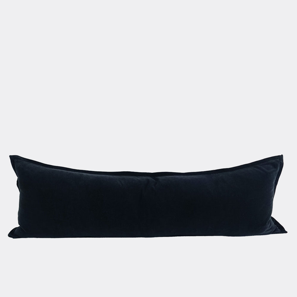 Evelyn Velvet Long Lumbar- Black