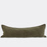 Evelyn Velvet Long Lumbar- Olive - Eadie Lifestyle