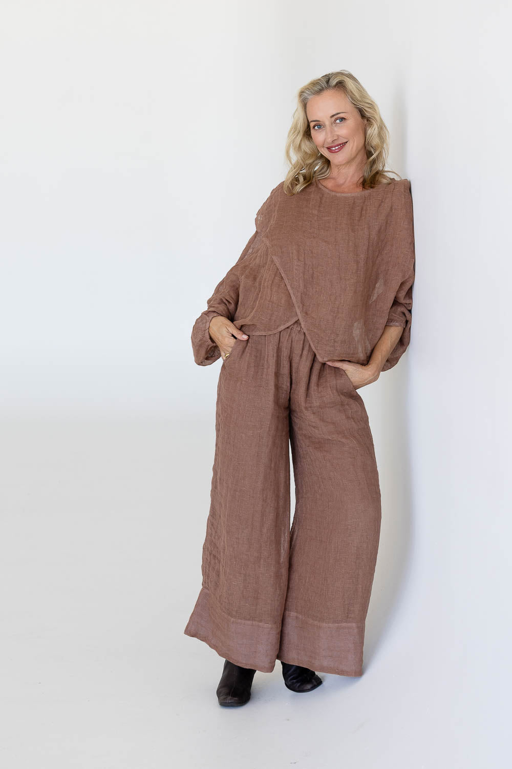 Arana Linen Pant - Clay