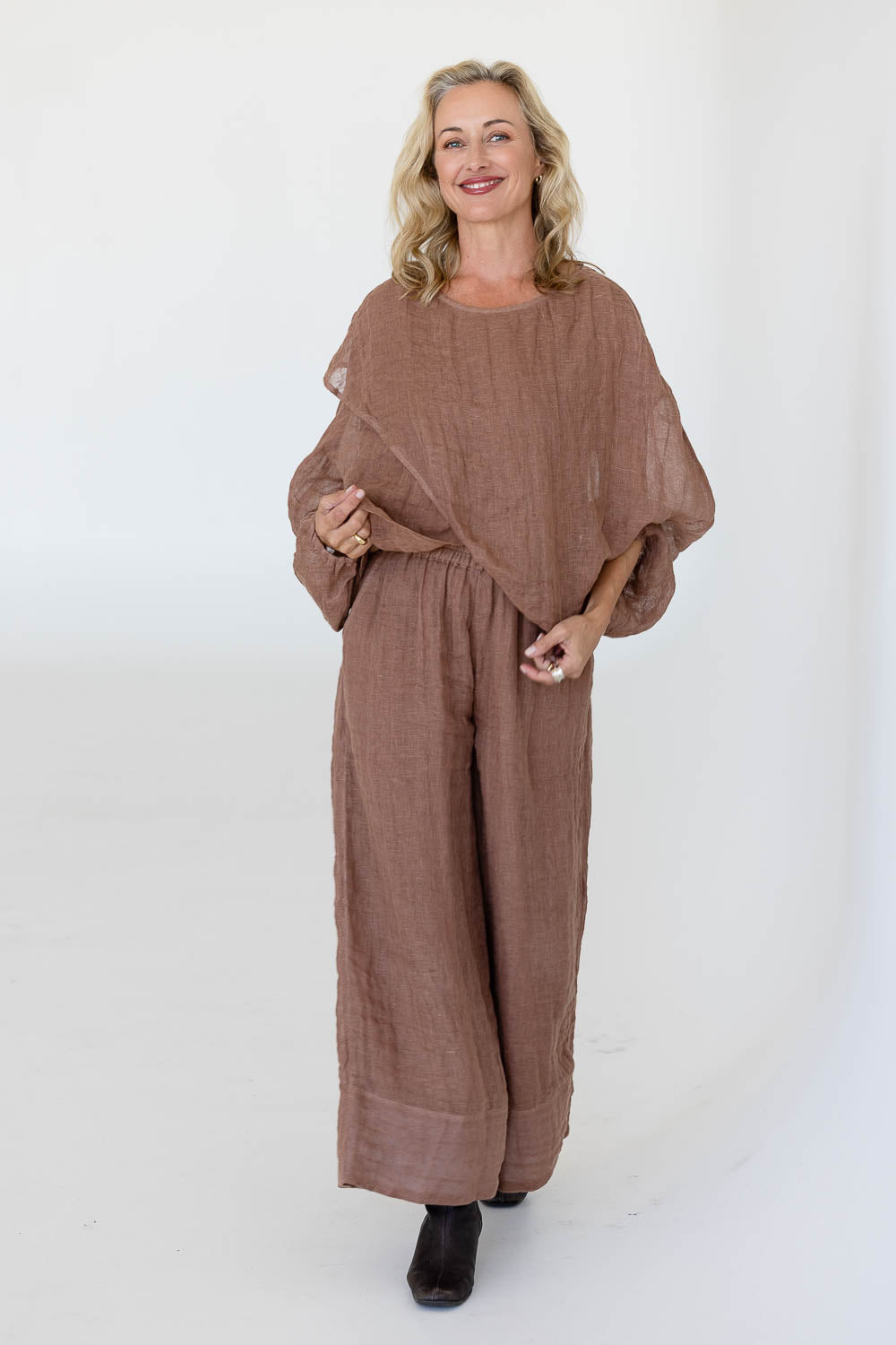 Arana Linen Pant - Clay