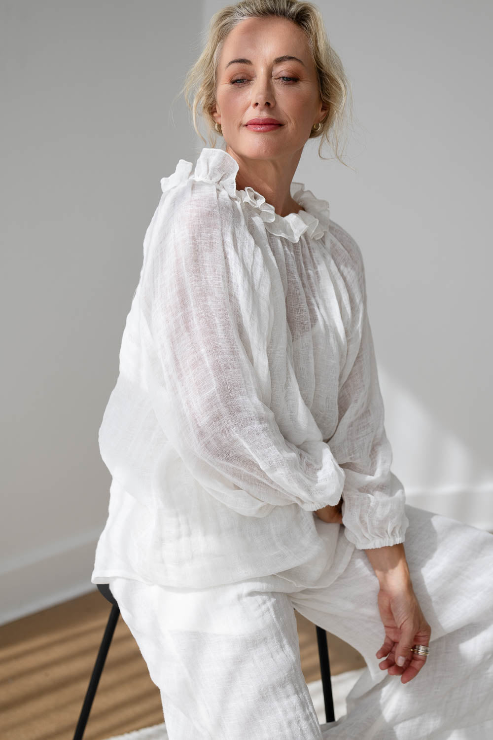 Lulu Reversible Linen Top - Off White
