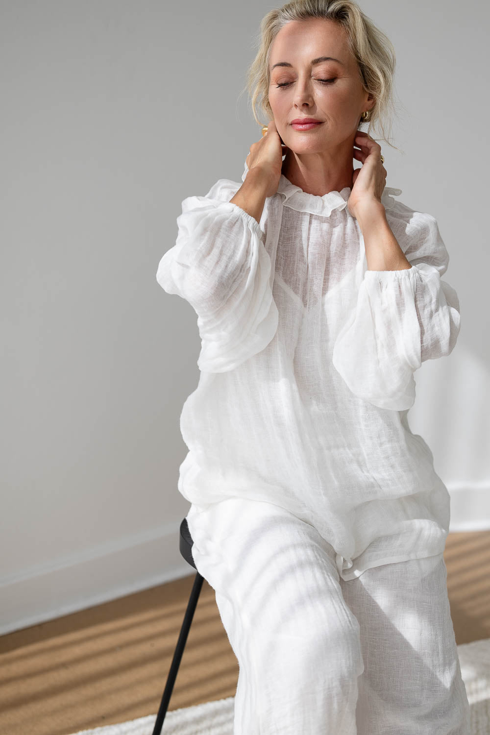 Lulu Reversible Linen Top - Off White
