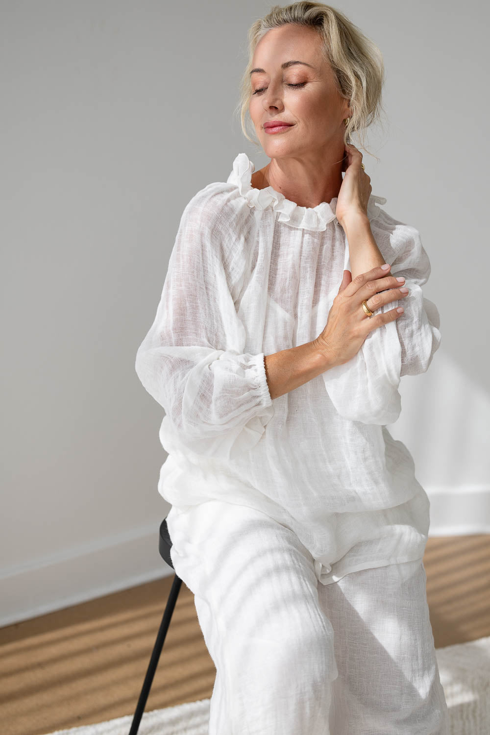Lulu Reversible Linen Top - Off White