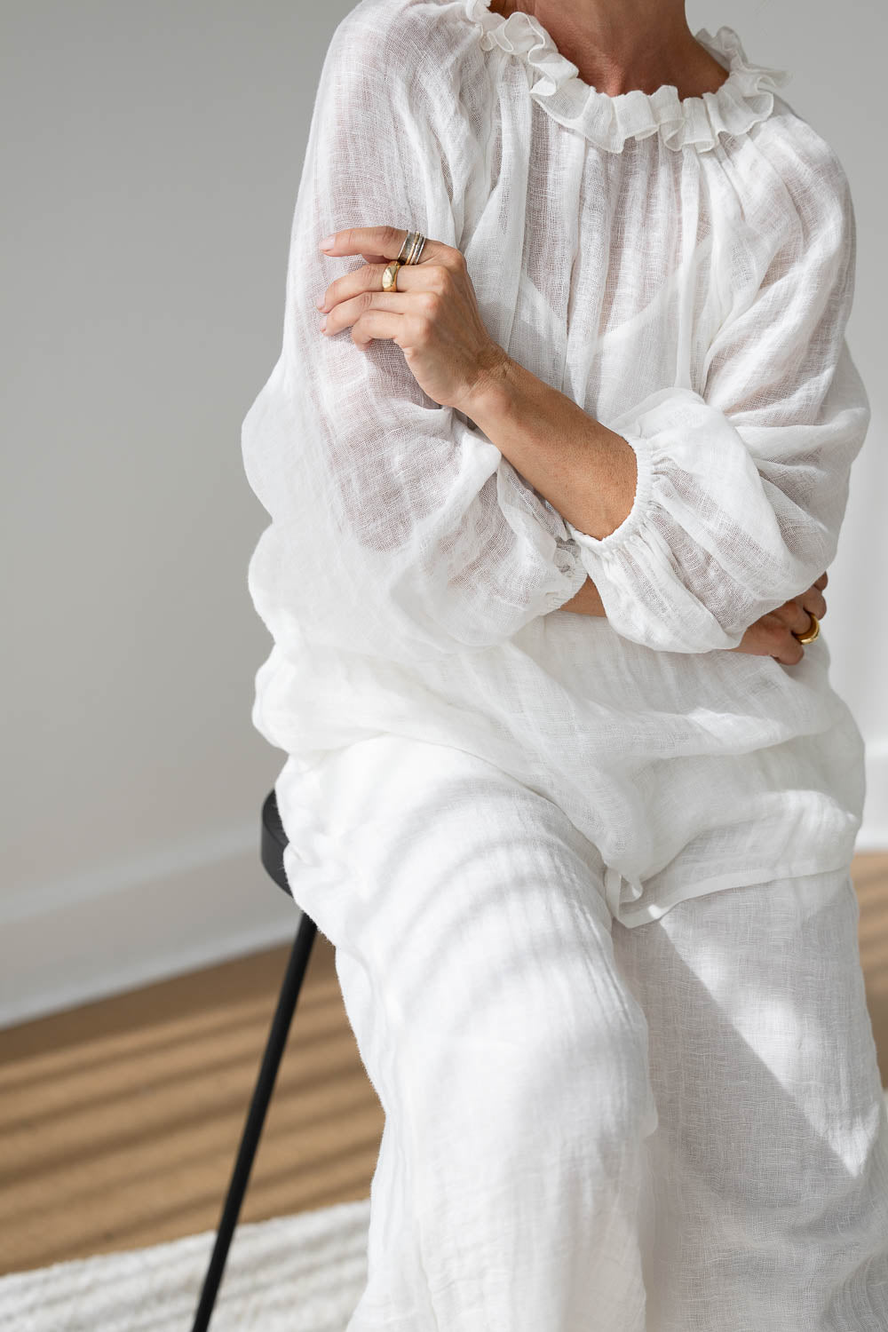 Lulu Reversible Linen Top - Off White