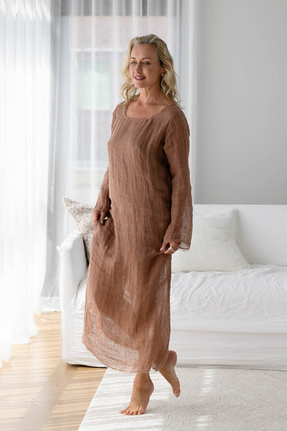 Mode Linen Dress - Clay