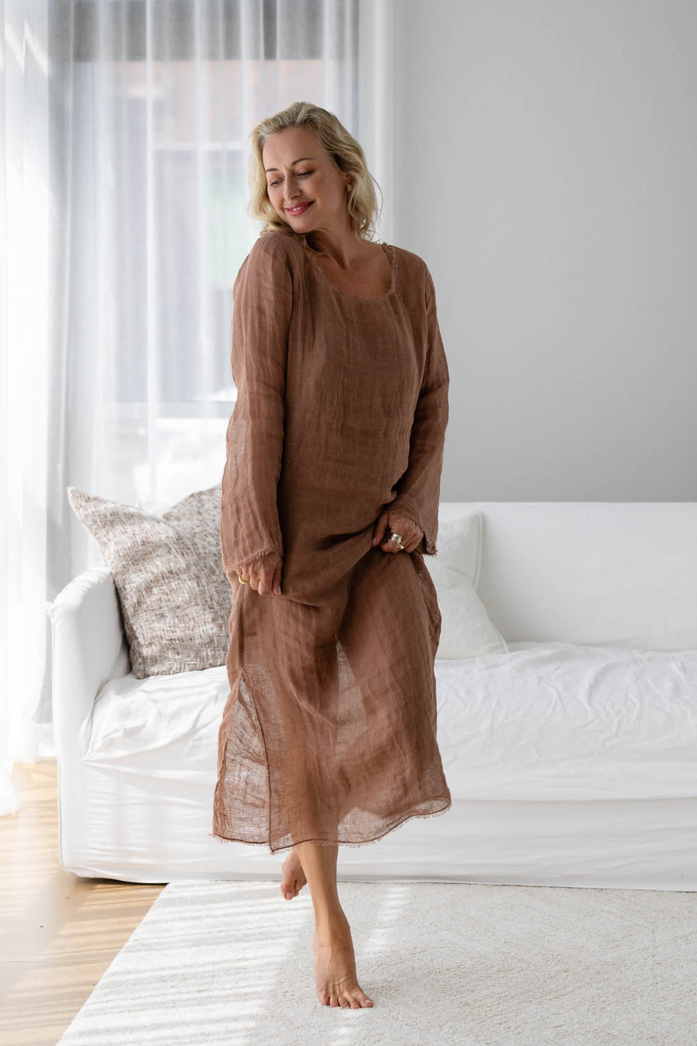Mode Linen Dress - Clay