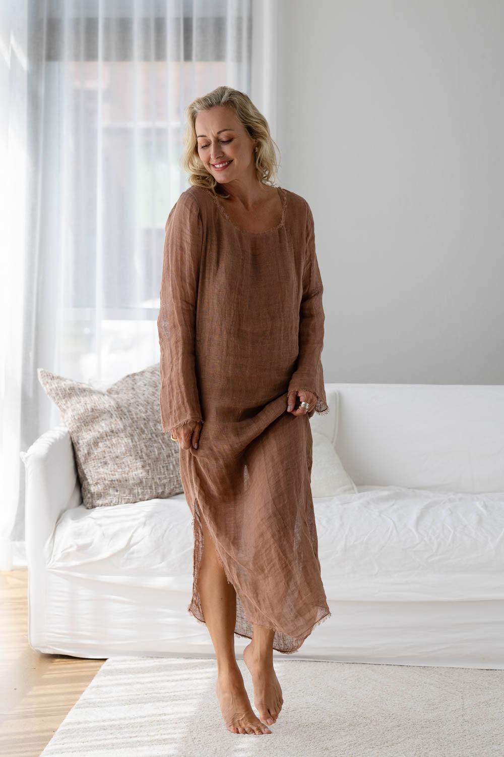 Mode Linen Dress - Clay