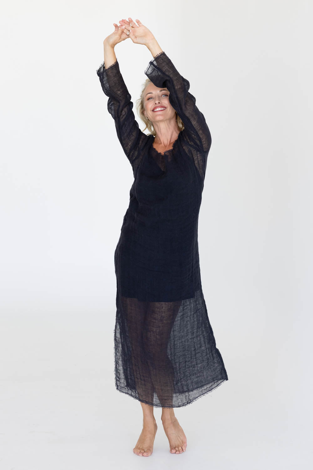 Mode Linen Dress - Midnight