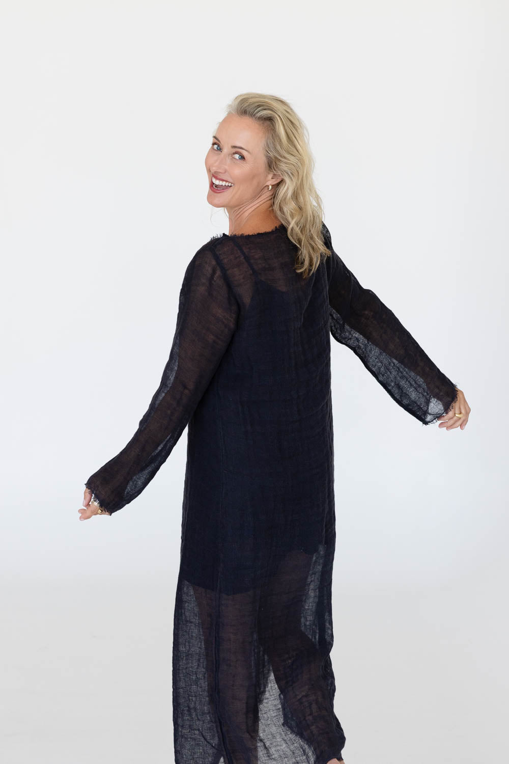 Mode Linen Dress - Midnight