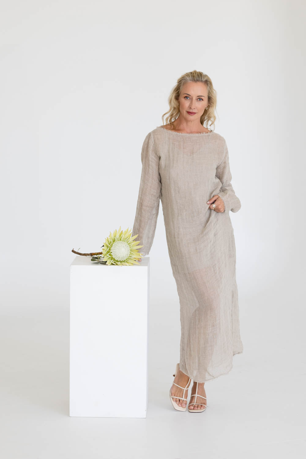 Mode Linen Dress - Natural