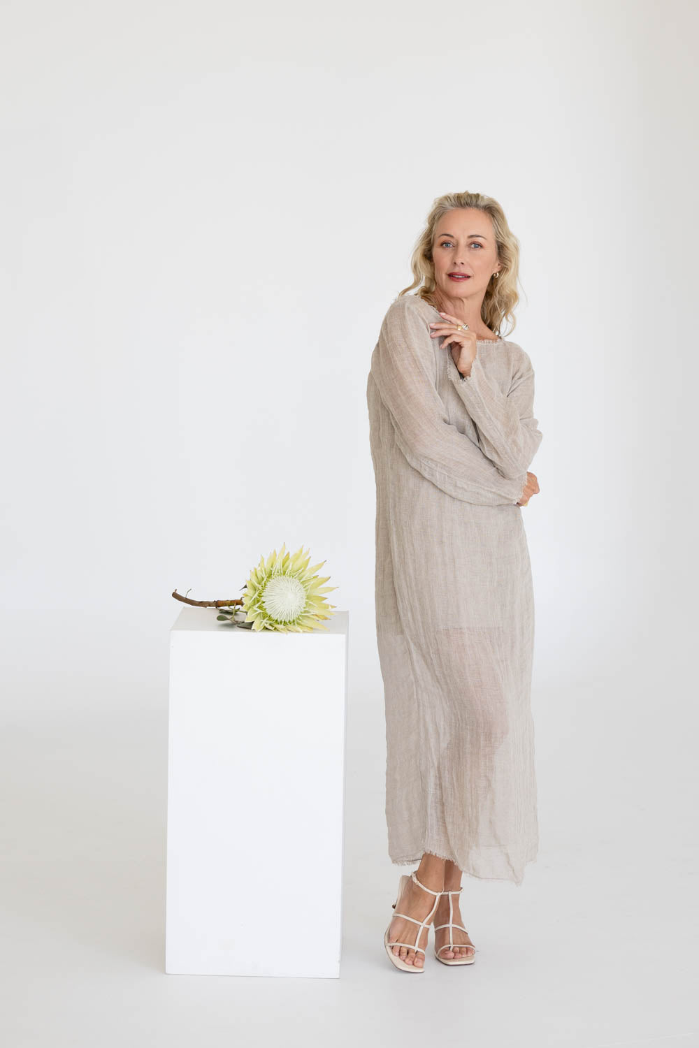 Mode Linen Dress - Natural