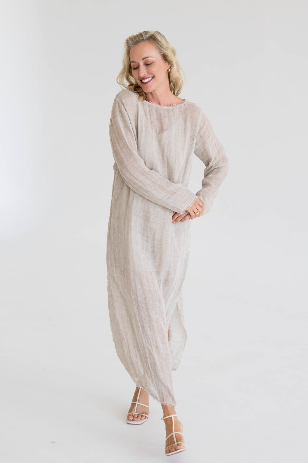 Mode Linen Dress - Natural