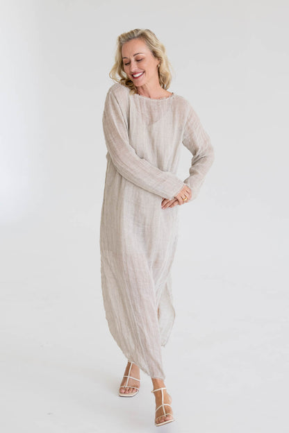Mode Linen Dress - Natural