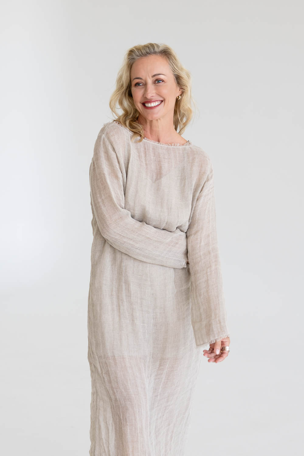 Mode Linen Dress - Natural