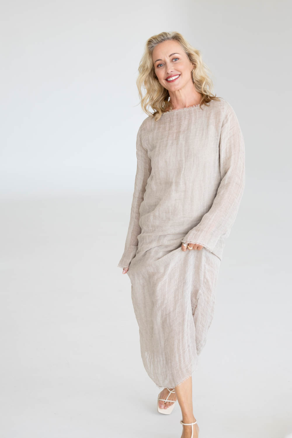 Mode Linen Dress - Natural