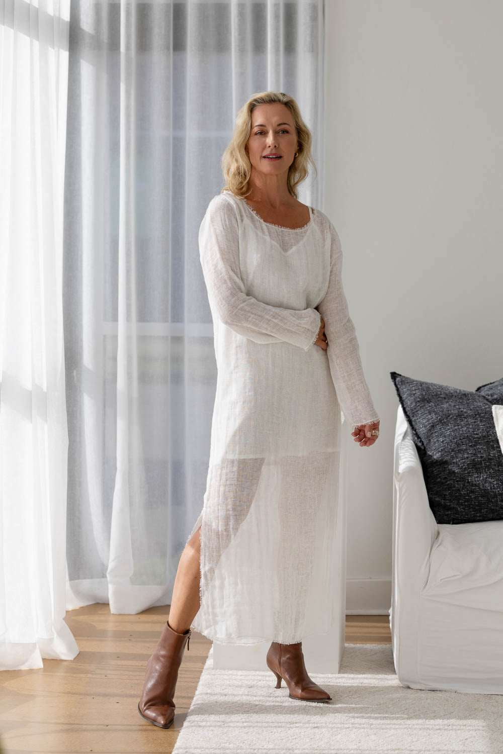 Mode Linen Dress - Off White