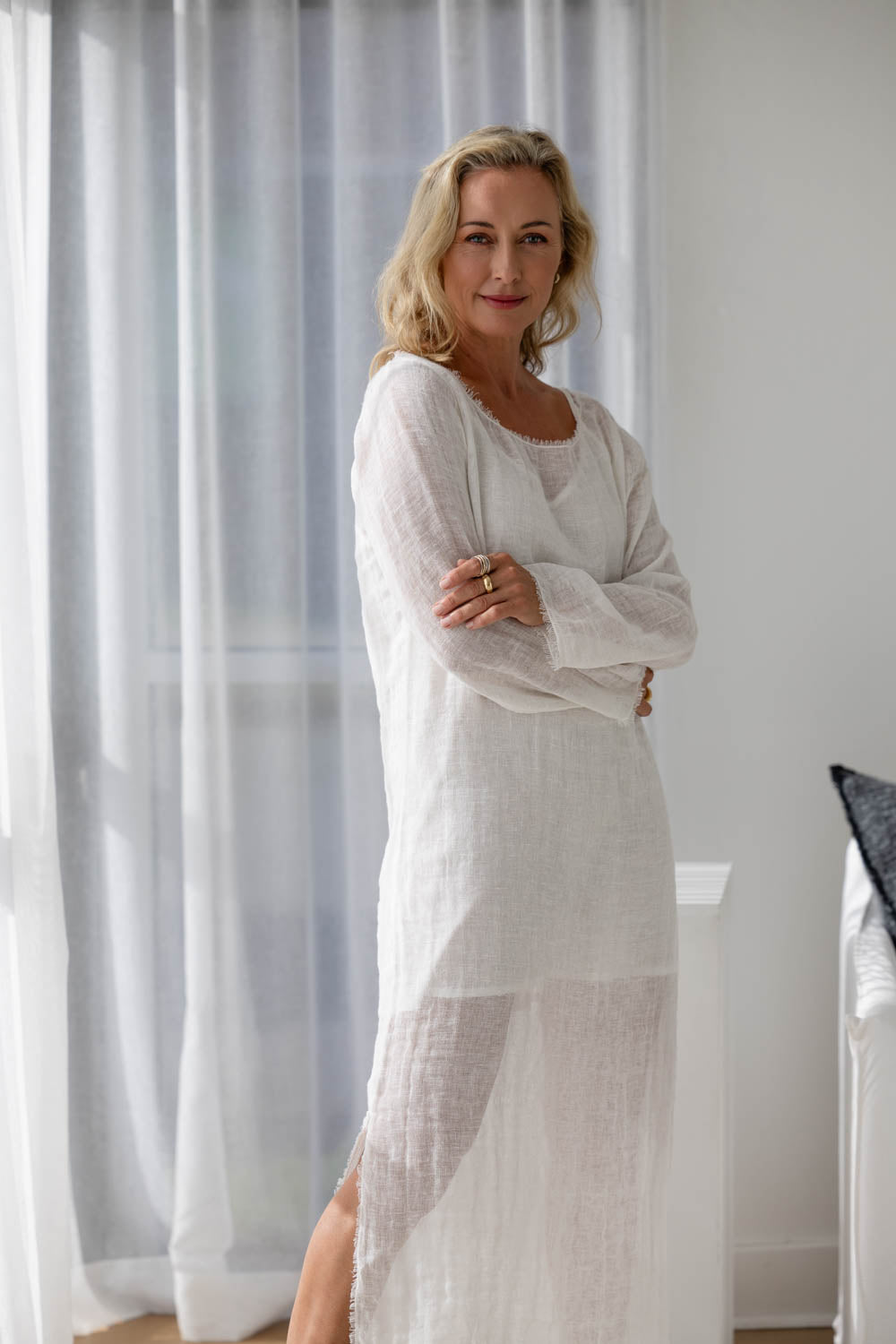 Mode Linen Dress - Off White