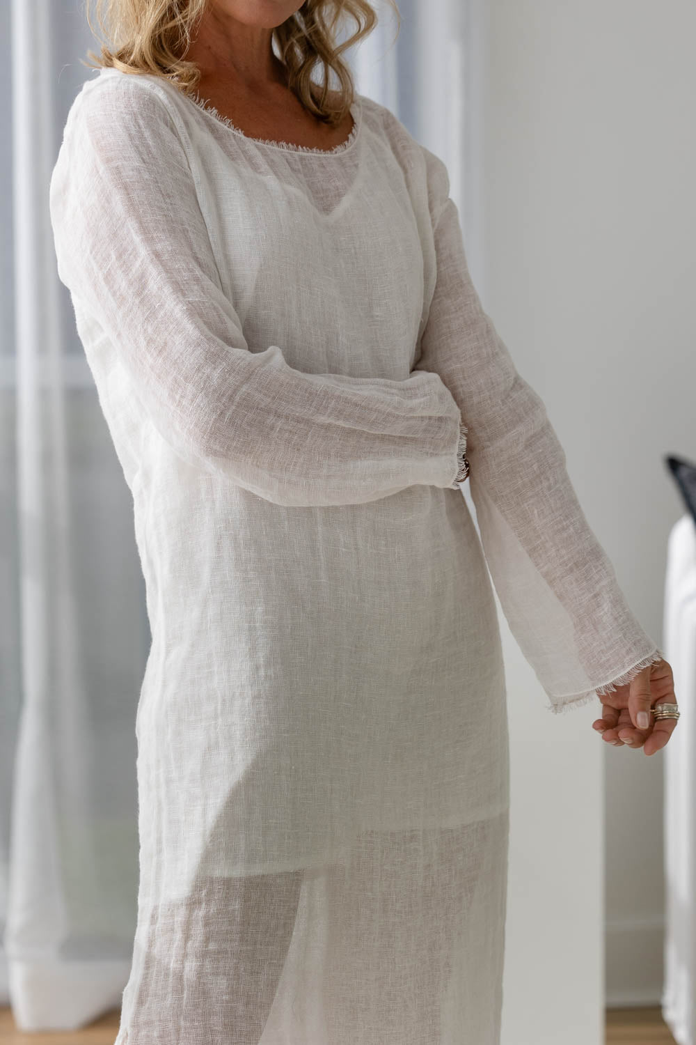 Mode Linen Dress - Off White