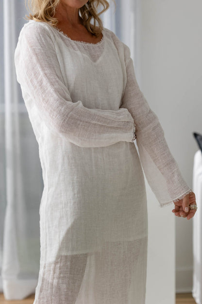 Mode Linen Dress - Off White