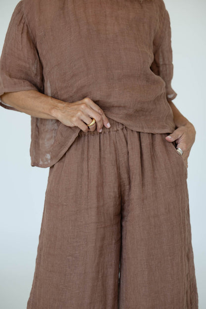 Arana Linen Pant - Clay - Eadie Lifestyle