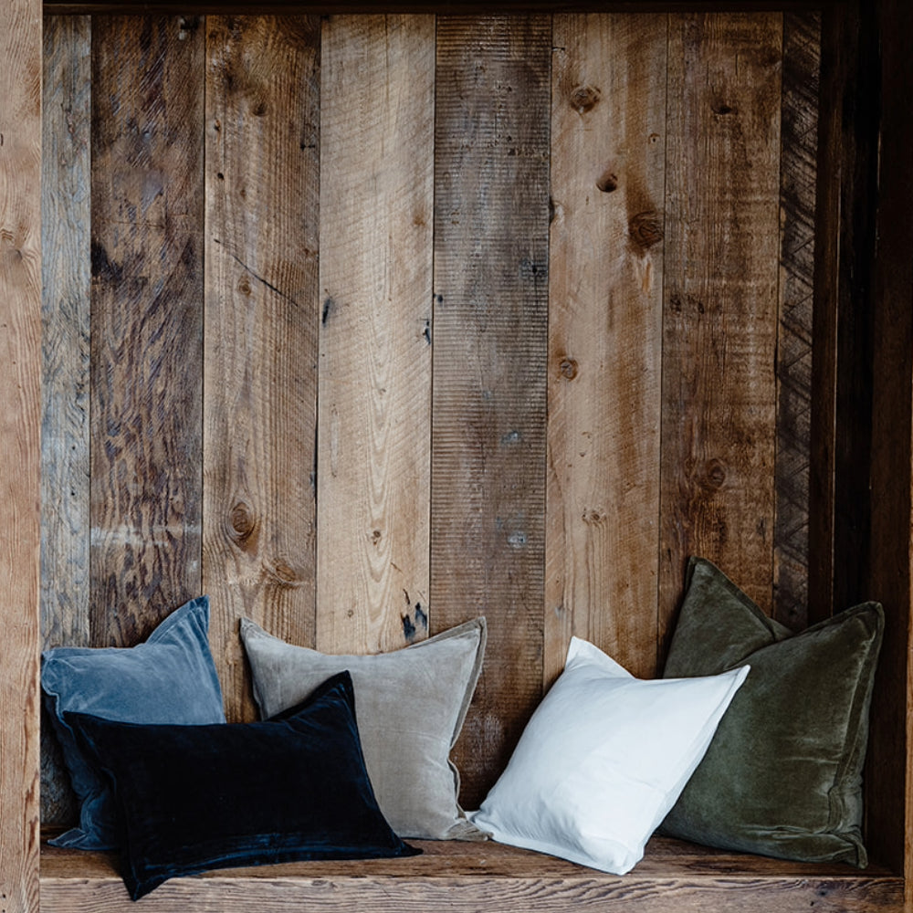 Evelyn Velvet Cushion - Off-White