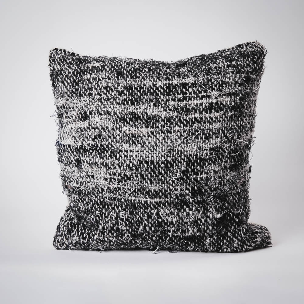 Wabi Cushion - 100% Recycled Linen, Black
