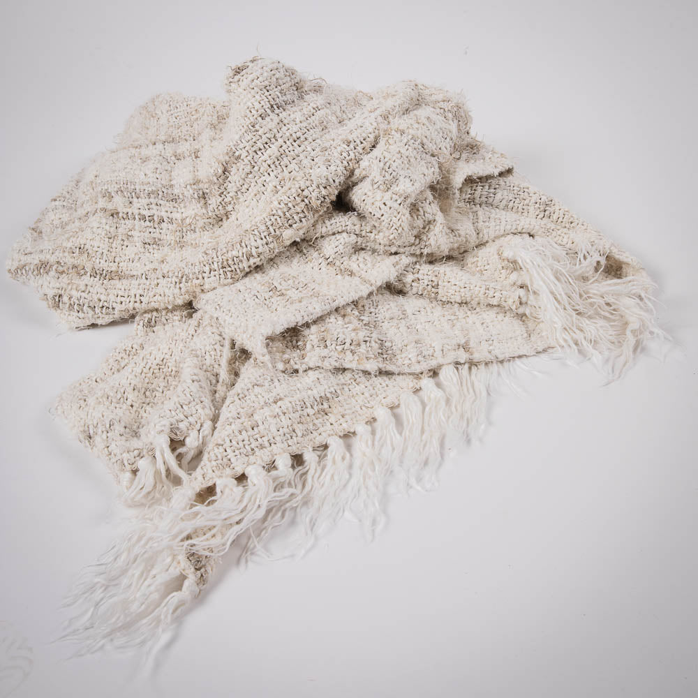 Wabi Throw - 100% Recycled Linen, Ivory