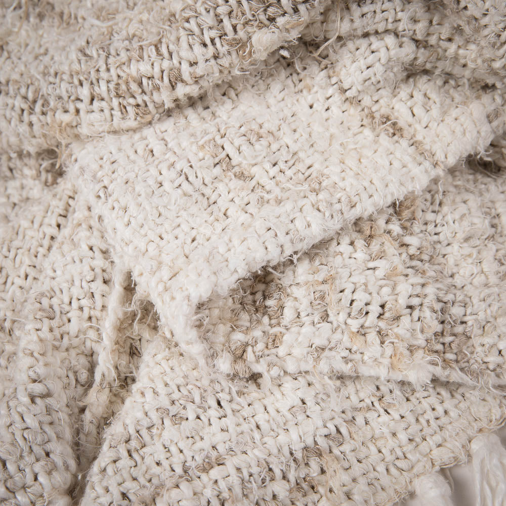 Wabi Throw - 100% Recycled Linen, Ivory