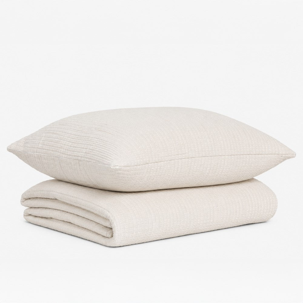 Ease Quilted Bed Cover Set - White/White