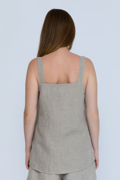 Elodie Linen Top - Natural