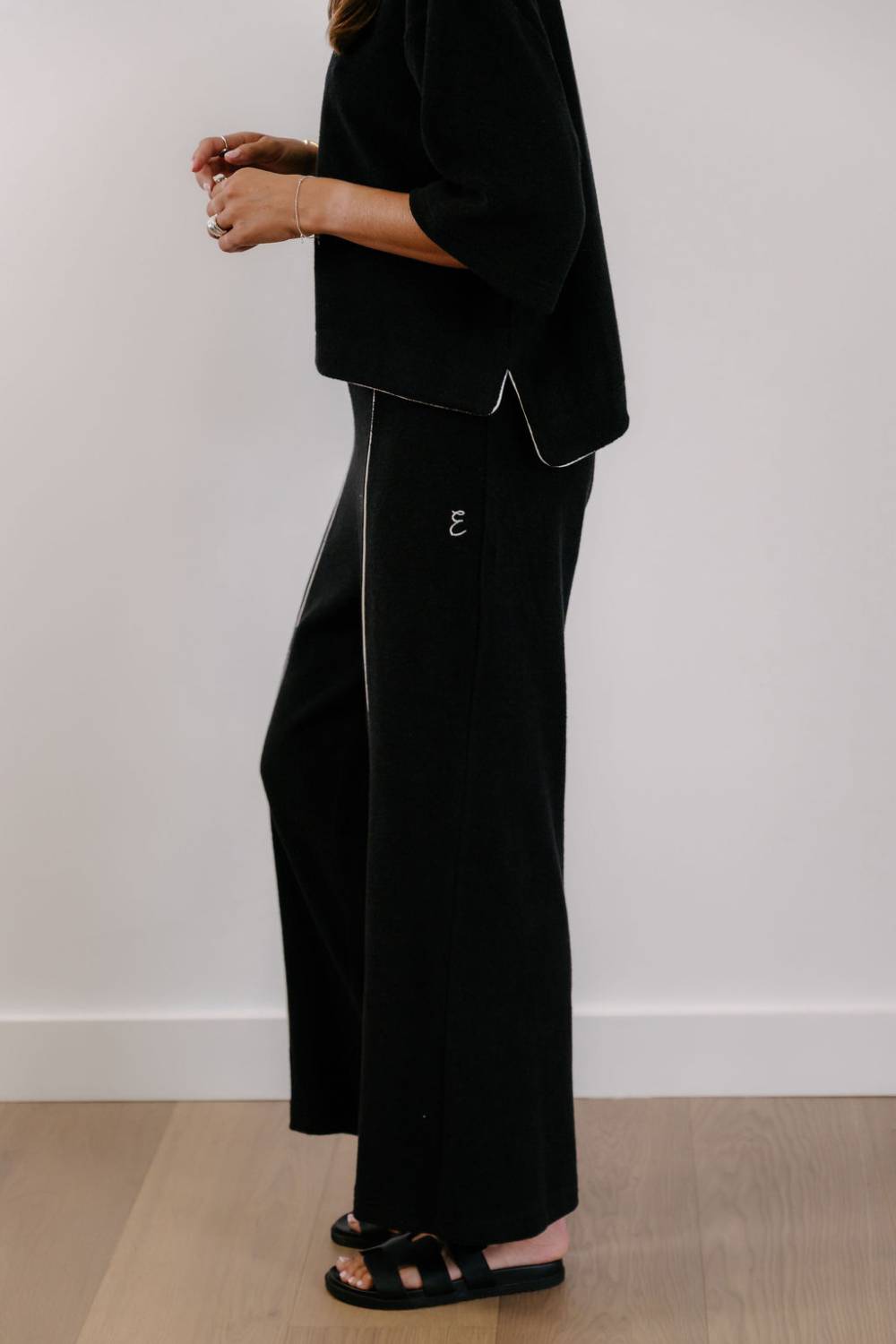 Empire Axis Pants - Black with White Piping