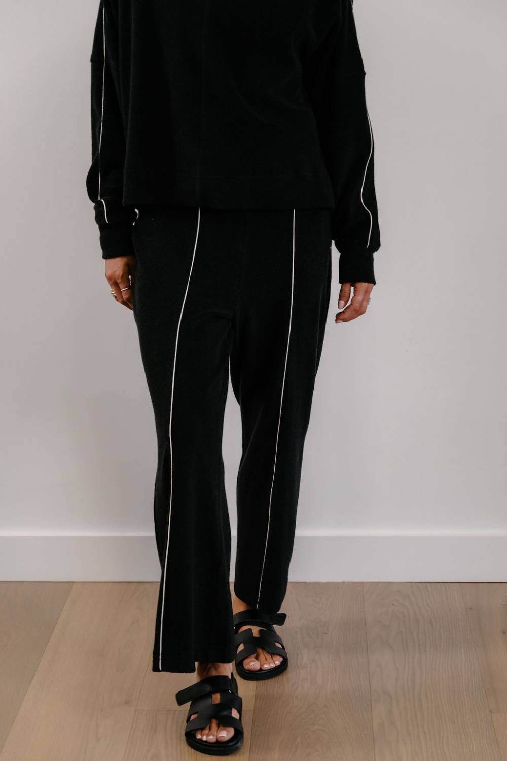 Empire Axis Pants - Black with White Piping