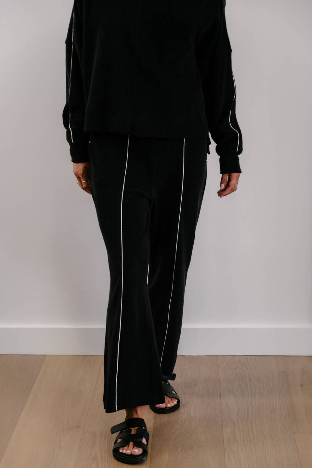 Empire Axis Pants - Black with White Piping
