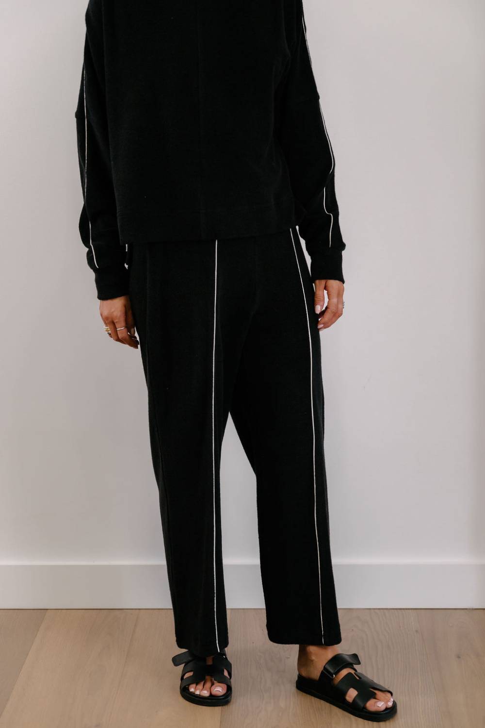 Empire Axis Pants - Black with White Piping