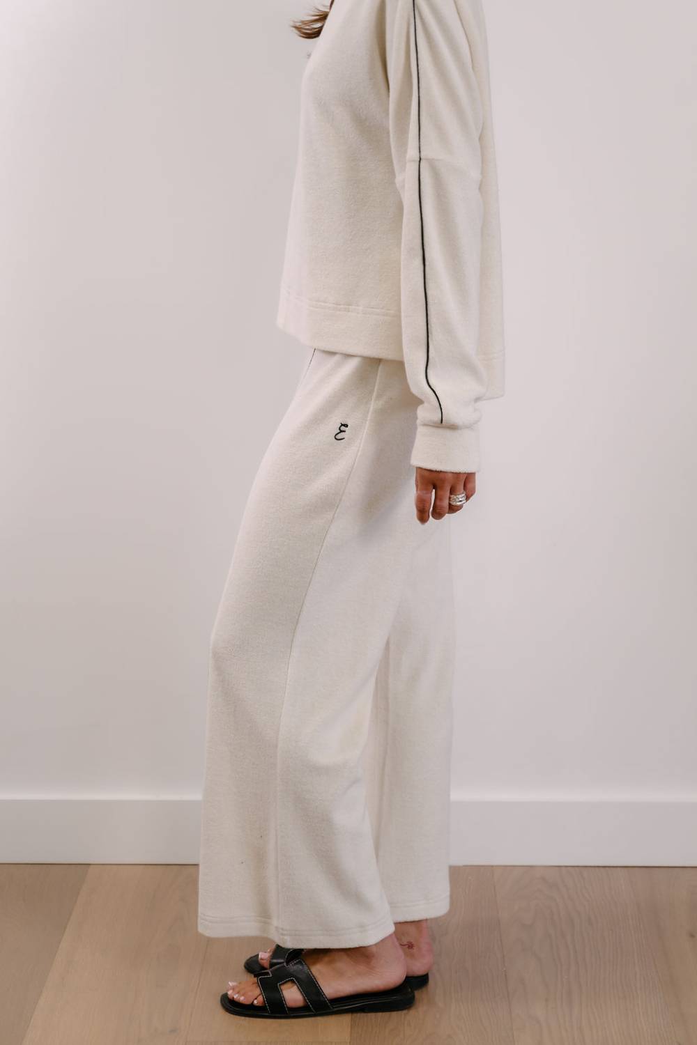 Empire Axis Pants - White with Black Piping