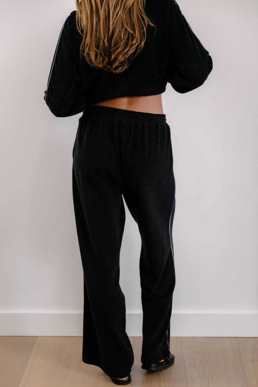 Empire Classic Lounger Pant - Black with White Piping