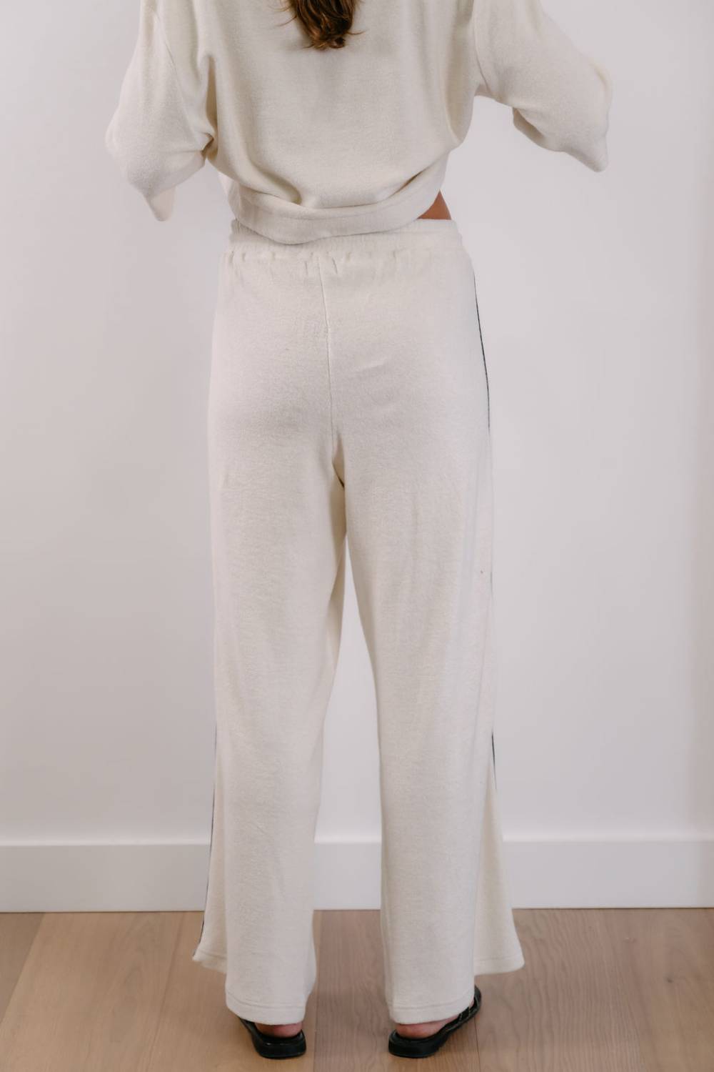 Empire Classic Lounger Pant - White with Black Piping