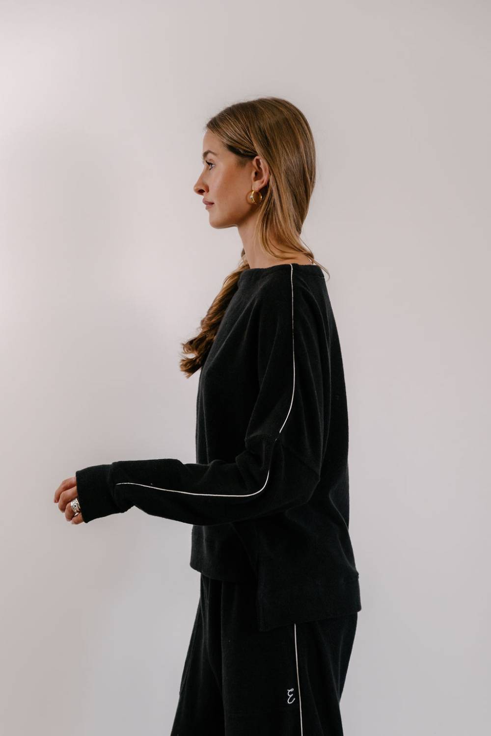 Empire Elevated Crew - Black with White Piping