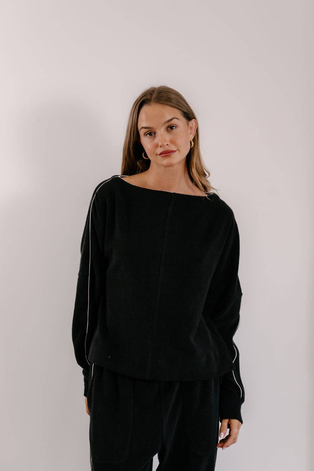 Empire Elevated Crew - Black with White Piping