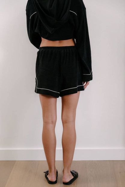 Empire Statement Shorts - Black with White Piping