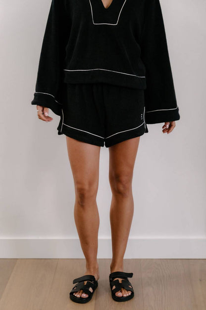 Empire Statement Shorts - Black with White Piping