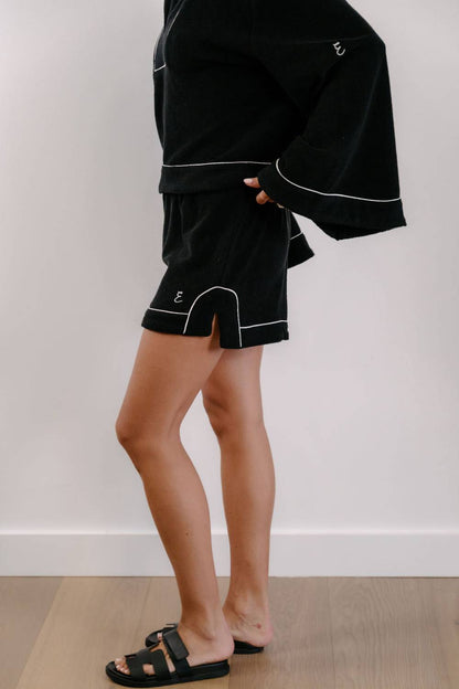 Empire Statement Shorts - Black with White Piping