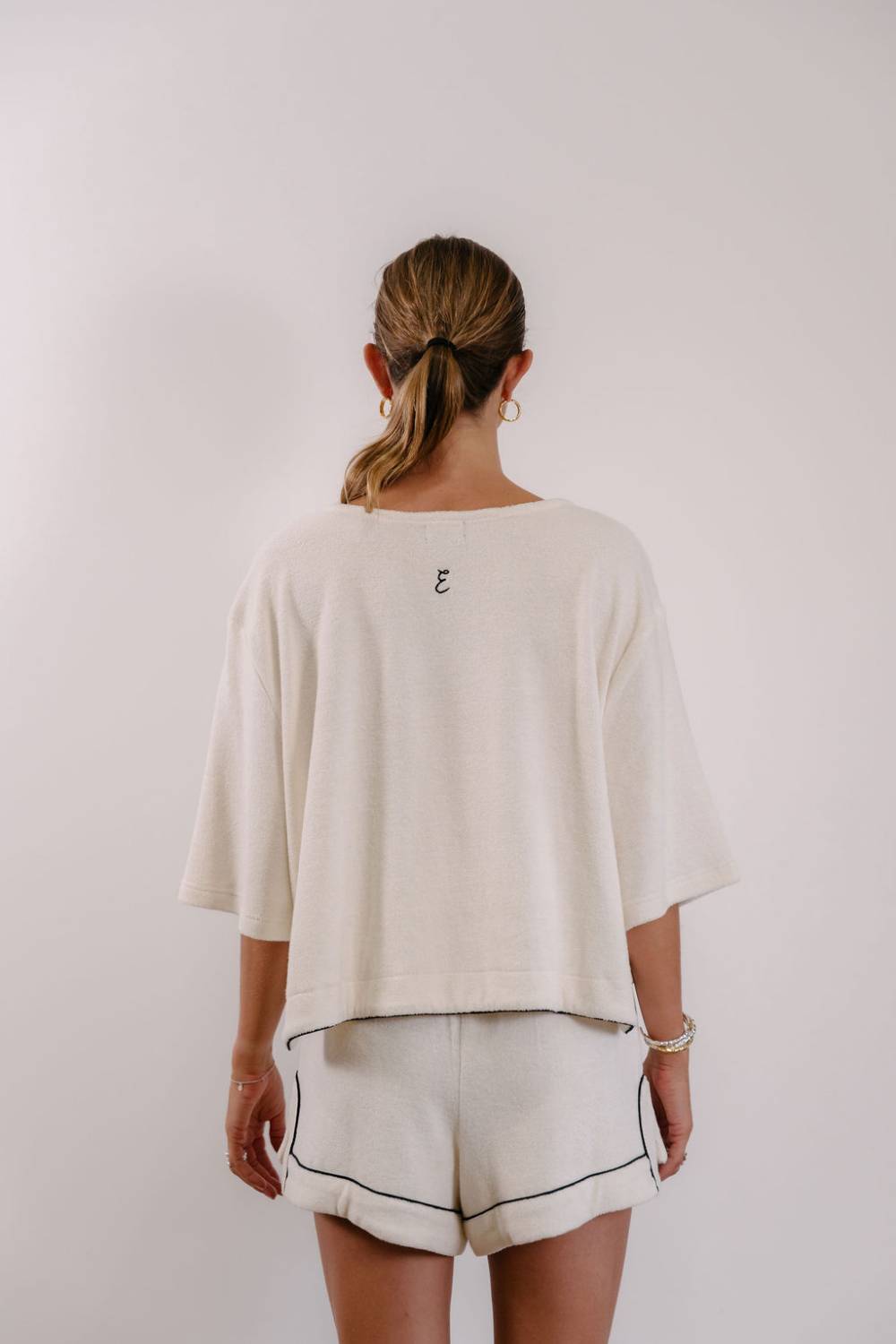 Empire Statement Shorts - White with Black Piping