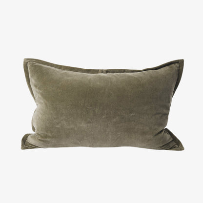Evelyn Velvet Cushion - Olive