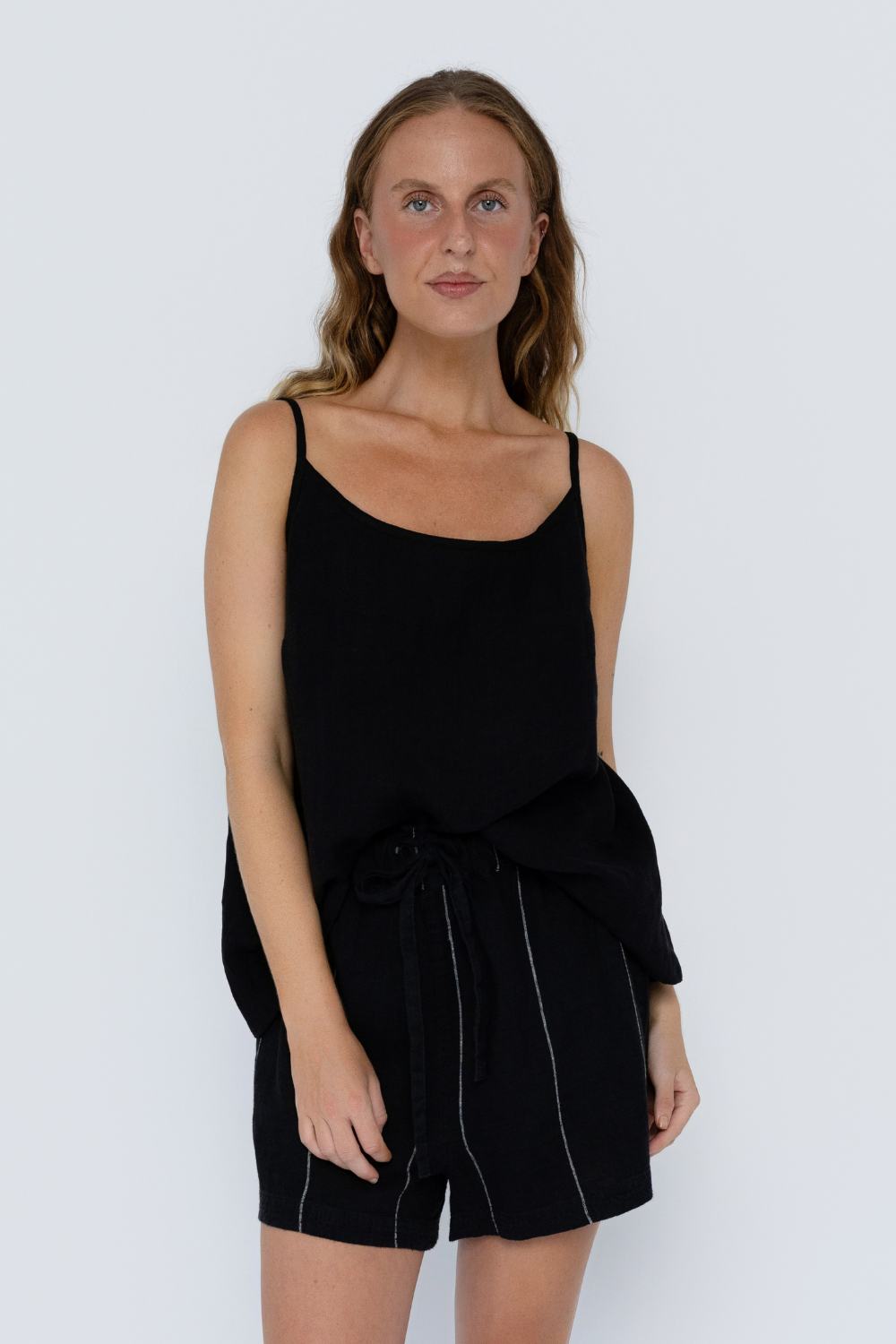 Fundamental Linen Cami - Black 