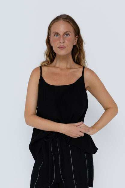 Fundamental Linen Cami - Black 