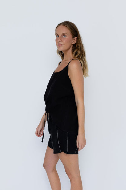 Fundamental Linen Cami - Black 