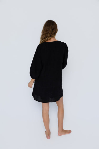 Fundamental Linen Ease Dress - Black