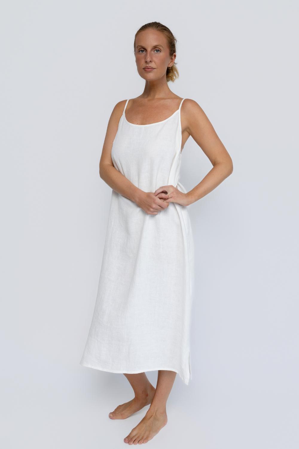 Fundamental Linen Midi - Off White